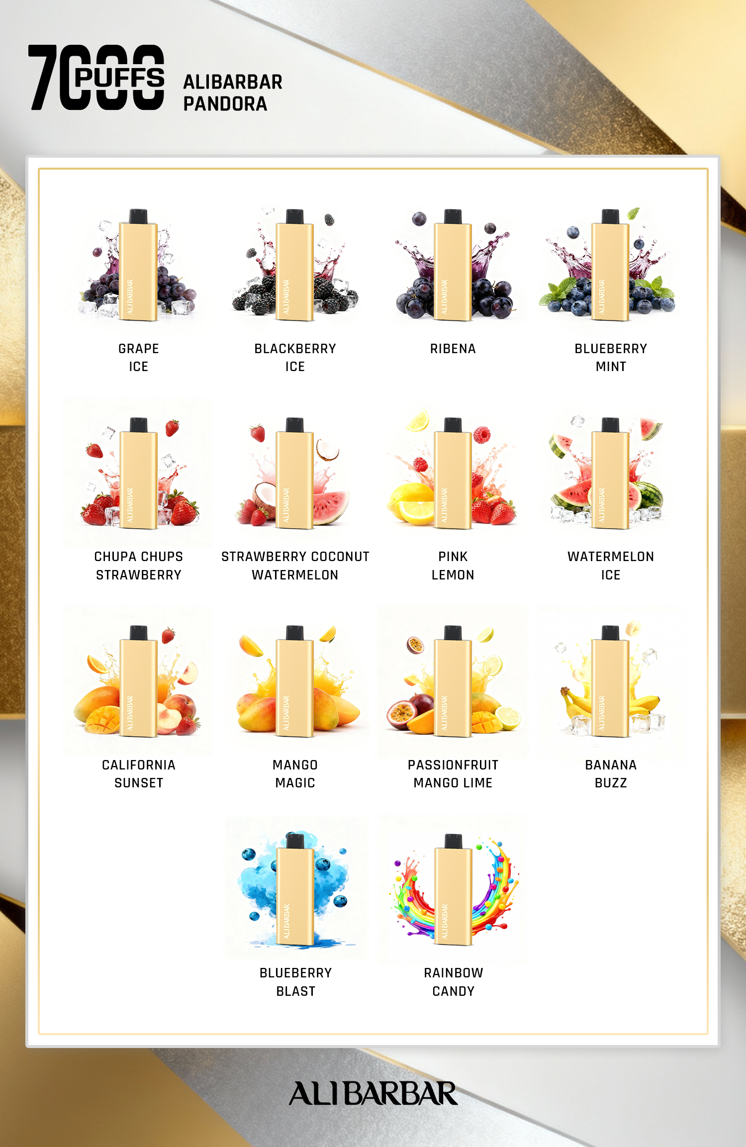 Alibarbar Pandora Blueberry Mint 7000 Puffs - Image 2