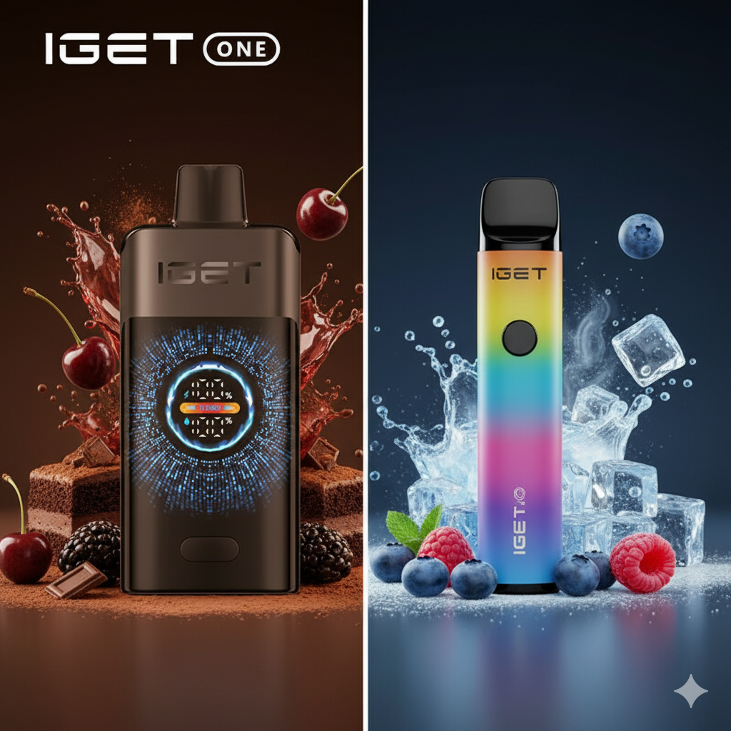 IGET ONE Black Forest compared with fruity ice disposable vapes in Australia