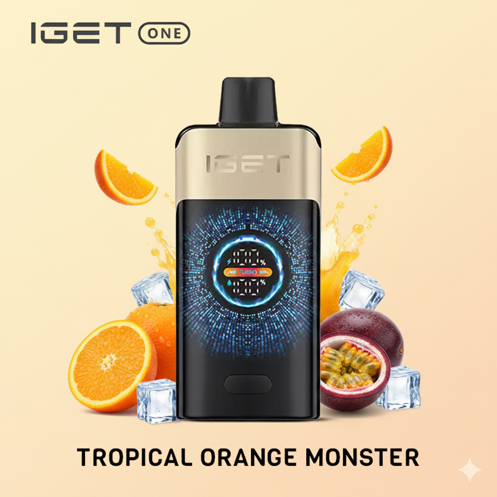 IGET ONE Tropical Orange Monster Review: A Zesty Hit or Just Another Fizzy Flop?